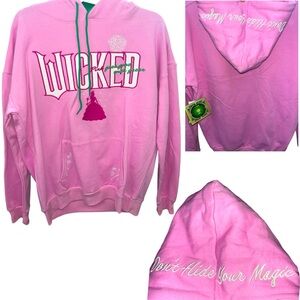 “WICKED” ARIANA GRANDE MOVIE Light Pink Long Sleeve Hoodie Jacket Sweatshirt NWT